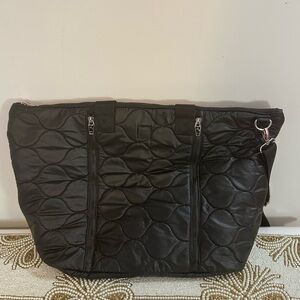 JoyLab Black Quilted Tote Bag